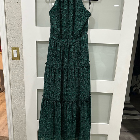 J. Crew Dresses & Skirts - J. Crew Green Ruffled Tiered Halter Maxi Dress